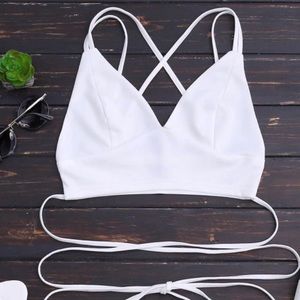 Bralette crossover strappy cropped top